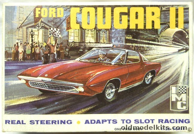 IMC 1/25 1963 Ford-Mercury Cougar II Concept Car From the 1964/65 New York Worlds Fair, 103-200 plastic model kit